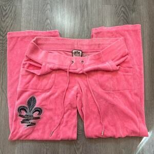 Vintage juicy couture pink low rise flare tracksuit pants